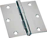 ProSource LR-039-PS Utility Hinge, Steel, Zinc, Removable Pin, 180 deg Range of Motion, Full Mortise Mounting, 48 lb