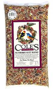 Cole's Nutberry Suet Blend NB05 Sunflower Meats Wild Bird Food, 5 lb, Blended, Seed, Bag