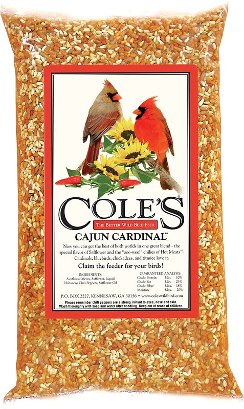 Cole's Cajun Cardinal Blend CB20 Safflower Seed Blended Bird Seed, 20 lb, Bag, Pack of 2
