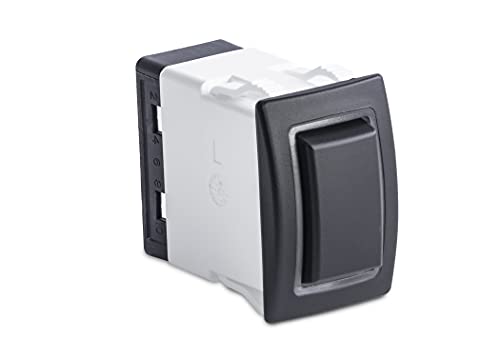 Sierra RK40670G Rocker Switch w/Halo LED Light, ON - OFF - ON, DPDT, Geen