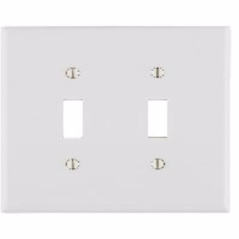 Leviton Antimicrobial Powder Coated White 2 gang Thermoset Plastic Toggle Wall Plate 1 pk