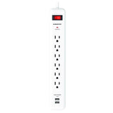 Monster Just Power It Up 3 ft. L 6 outlets Surge Protector w/USB White 1080 J