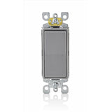Leviton Decora 15 amps Three Pole Rocker AC Quiet Switch Gray 1 pk