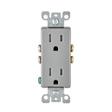 Leviton Decora 15 amps 125 V Duplex Gray Tamper Resistant Outlet 5-15R 1 pk