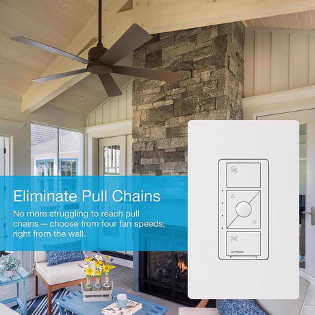 Lutron Caseta 1.5 amps Single Pole Wireless Smart-Enabled Fan Control White 1 pk