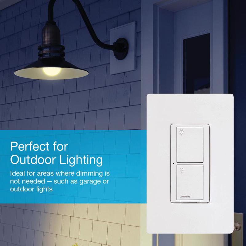 Lutron Caseta 5 amps Single Pole Wireless Smart-Enabled Rocker Switch White 1 pk