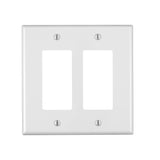 Leviton White 2 gang Plastic Decorator Oversized Wall Plate 1 pk