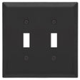 Amerelle Century Matte Black 2 gang Stamped Steel Toggle Wall Plate 1 pk
