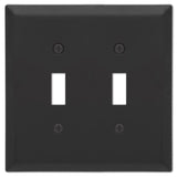Amerelle Century Matte Black 2 gang Stamped Steel Toggle Wall Plate 1 pk