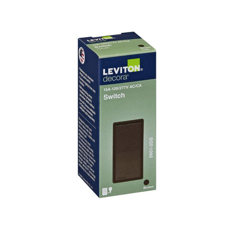 Leviton Decora 15 amps Single Pole Rocker AC Quiet Switch Brown 1 pk
