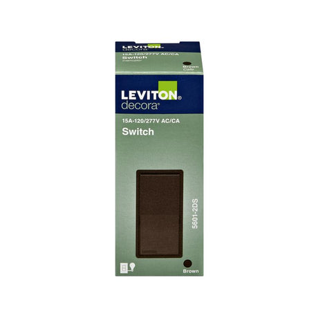 Leviton Decora 15 amps Single Pole Rocker AC Quiet Switch Brown 1 pk