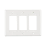 Leviton White 3 gang Thermoplastic Nylon Decorator Wall Plate 1 pk