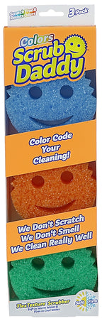 Scrub Daddy SDC3CTX12 Scrub Sponge, 3-7/8 in L, 4 in W, 2 in Thick, Foam, Multi-Color