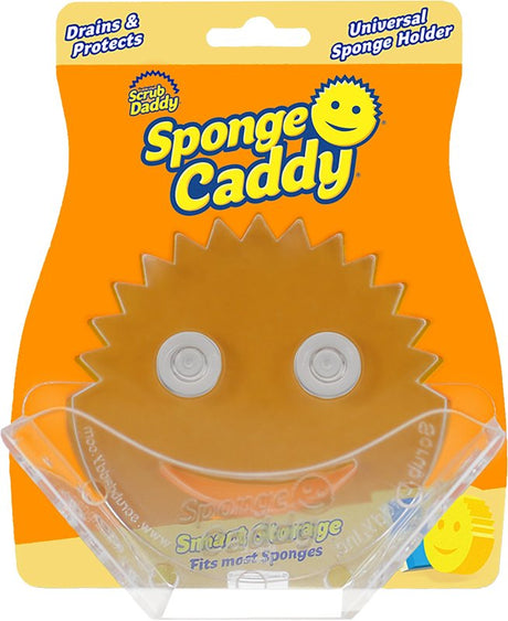Scrub Daddy Sponge Caddy Series SPCDDY12CT Universal Sponge Holder, Clear/Yellow