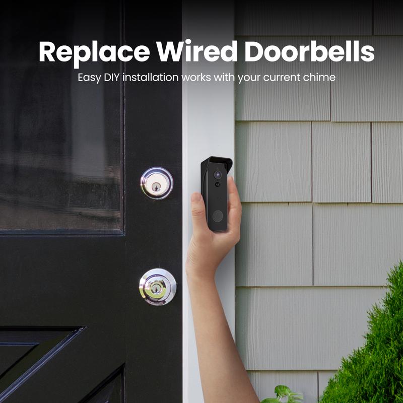 Feit Smart Home White Metal/Plastic Wireless Smart-Enabled Video Doorbell
