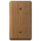 Amerelle Contemporary Medium Brown 1 gang Oak Wood Blank Wall Plate 1 pk