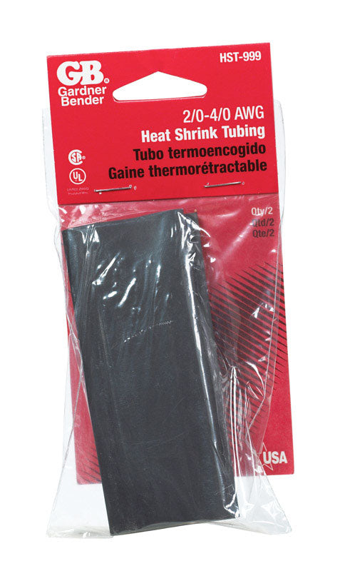 Gardner Bender 1 in. D Heat Shrink Tubing Black 2 pk