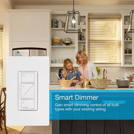 Lutron Caseta White 150 W Touch Smart-Enabled Dimmer Switch 1 pk