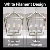 Feit White B10 E26 (Medium) Filament LED Bulb Soft White 60 Watt Equivalence 2 pk