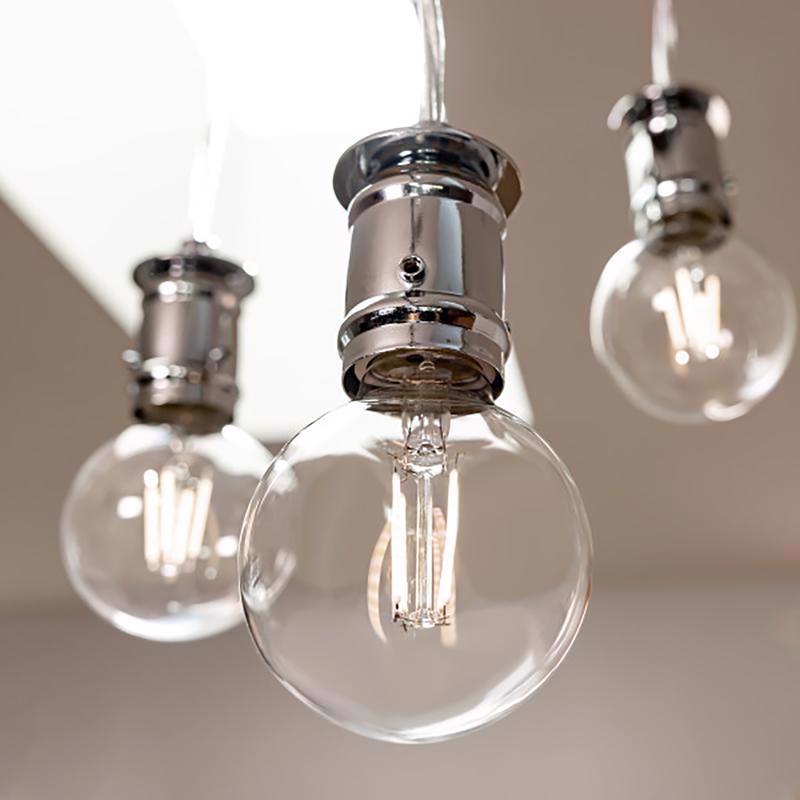 Feit White G16.5 E12 (Candelabra) Filament LED Bulb Soft White 60 Watt Equivalence 2 pk