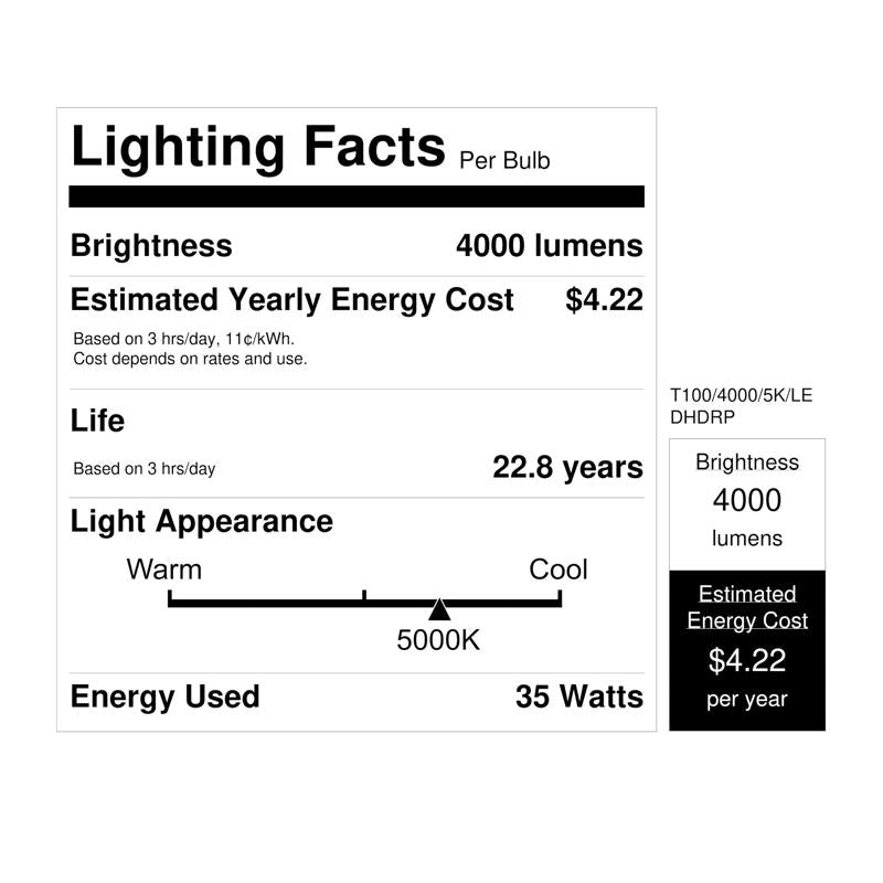 Feit T100 E26 (Medium) LED Bulb Daylight 300 Watt Equivalence 1 pk