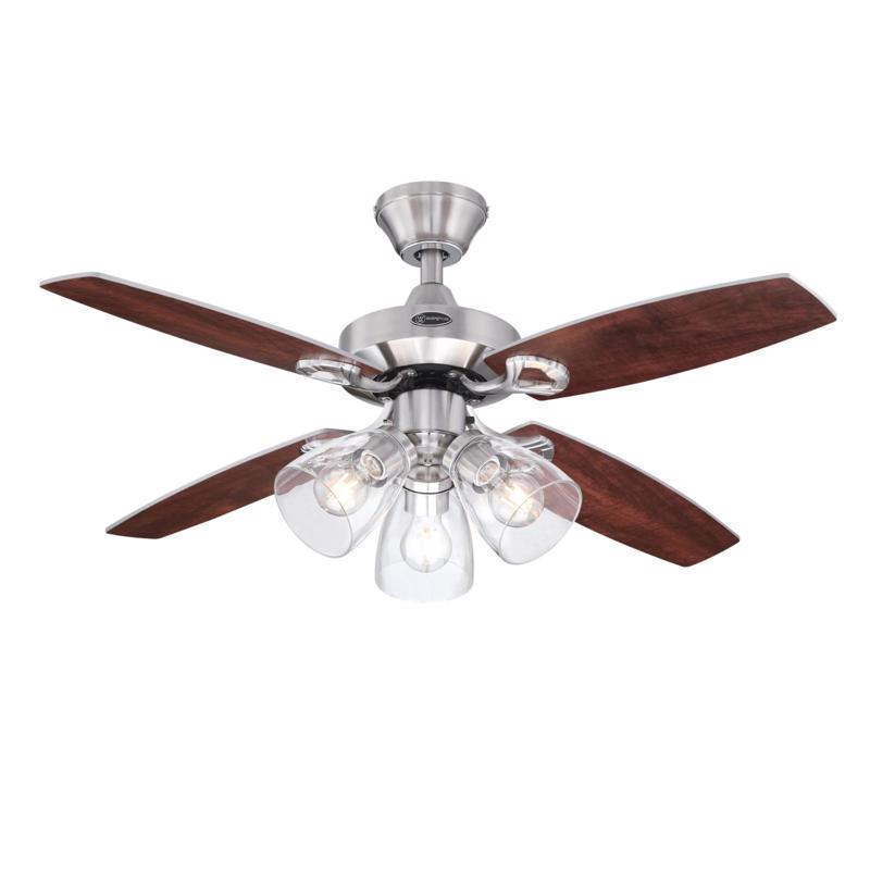 Westinghouse Crusader 42 in. Brushed Nickel White LED Indoor Ceiling Fan