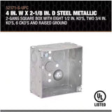Southwire Old Work 30.3 cu in Square Galvanized Steel Electrical Box Silver