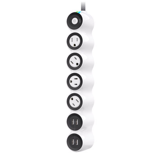 360 Electrical PowerCurve 5 ft. L 4 outlets Power Strip w/Surge Protection White 1080 J