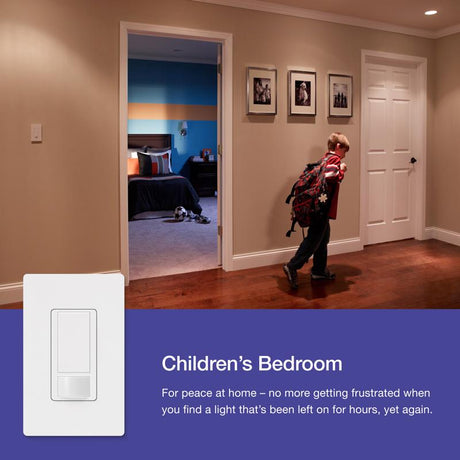 Lutron Maestro 2 amps Single Pole Motion Sensor Smart-Enabled Light Switch Almond, White 1 pk