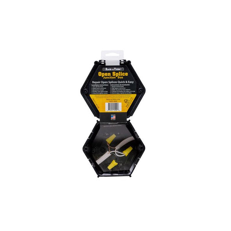 Rack-A-Tiers Open Splice Old Work 25.8 cu in Octagon Plastic 4 gang Junction Box Black