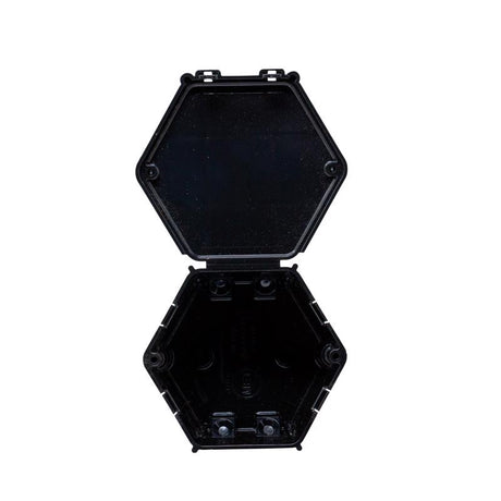 Rack-A-Tiers Open Splice Old Work 25.8 cu in Octagon Plastic 4 gang Junction Box Black