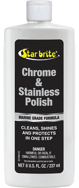 Star brite 082708 Chrome and Stainless Polish, Liquid, 8 oz Bottle
