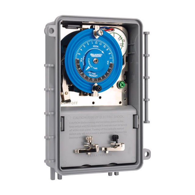Reliance Controls Indoor and Outdoor 24 Hour Mechanical Timer 120 V Gray