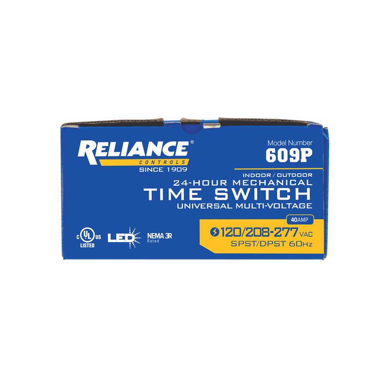 Reliance Controls Indoor and Outdoor 24 Hour Mechanical Timer 120 V Gray