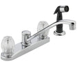 Delta P225LF Kitchen Faucet with Side Sprayer, 1.8 gpm, 2-Faucet Handle, Chrome Plated, Deck Mounting, Knob Handle