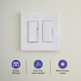 Lutron XactSense Humidity Sensor 3 amps Single Pole Bathroom Exhaust Smart-Enabled Switch White 1 pk