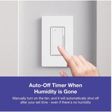 Lutron XactSense Humidity Sensor 3 amps Single Pole Bathroom Exhaust Smart-Enabled Switch White 1 pk