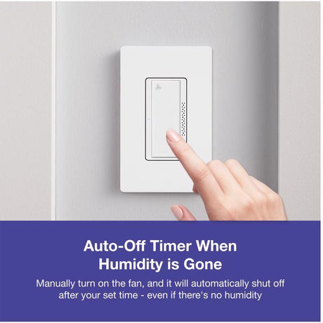 Lutron XactSense Humidity Sensor 3 amps Single Pole Bathroom Exhaust Smart-Enabled Switch White 1 pk