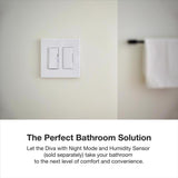 Lutron XactSense Humidity Sensor 3 amps Single Pole Bathroom Exhaust Smart-Enabled Switch White 1 pk