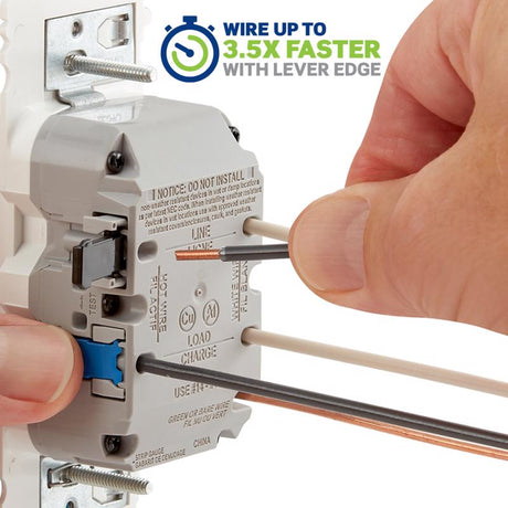Leviton Lever Edge 15 amps 125 V White GFCI Outlet 3 pk