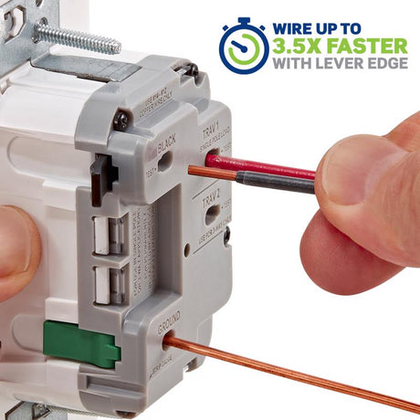 Leviton Lever Edge White Rocker Dimmer Switch 1 pk