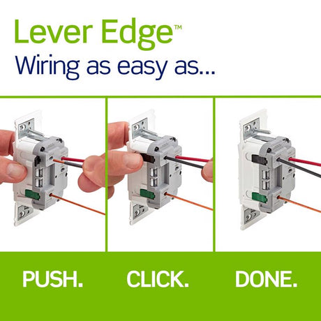 Leviton Lever Edge White Rocker Dimmer Switch 1 pk