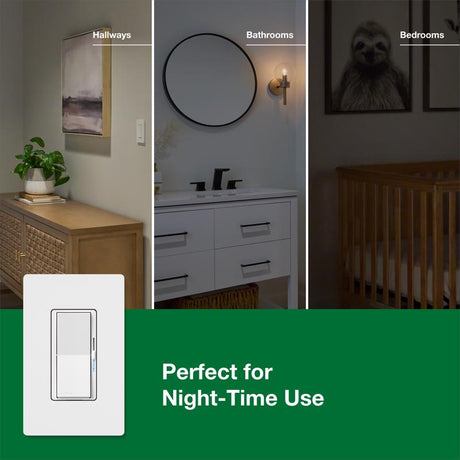 Lutron Diva with Night Mode for Dimmable LED Bulbs White 150 W 3-Way Dimmer Switch 1 pk