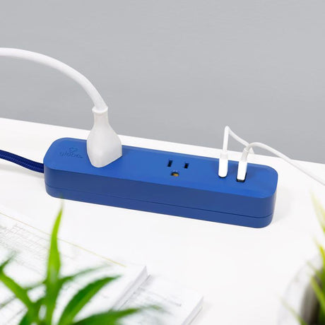 Globe Electric 6 ft. L 2 outlets Power Strip with USB Ports Blue