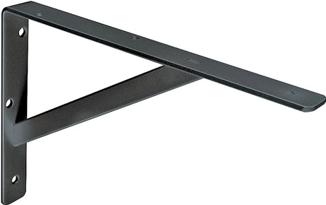 Knape & Vogt 208BLK400 Shelf L-Bracket, 16 in L, Steel, Black