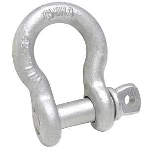 Baron 193LR-1/4 Anchor Shackle, 1/4 in Trade, 0.5 ton Working Load, Steel, Galvanized