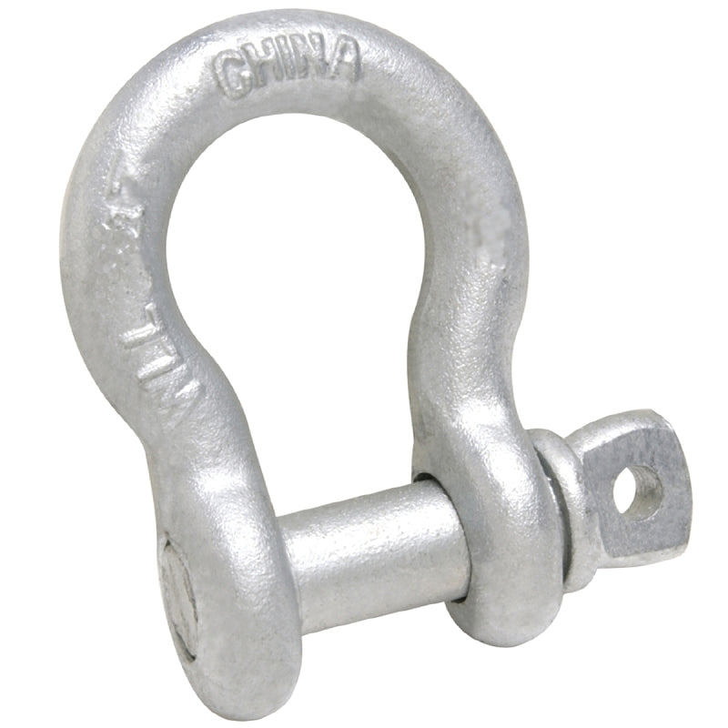 Baron 193LR-1/4 Anchor Shackle, 1/4 in Trade, 0.5 ton Working Load, Steel, Galvanized