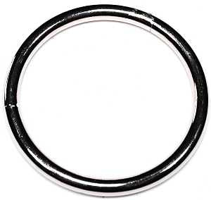 Baron 2-2-1/2 Round Weld Ring, 300 lb Working Load, 2-1/2 in Dia Ring, #2 Chain, Steel, Zinc