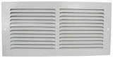 ProSource BBRA14X6 Baseboard Register, 15-3/4 in L, 7-3/4 in W, 50 deg Air Deflection, Steel, White