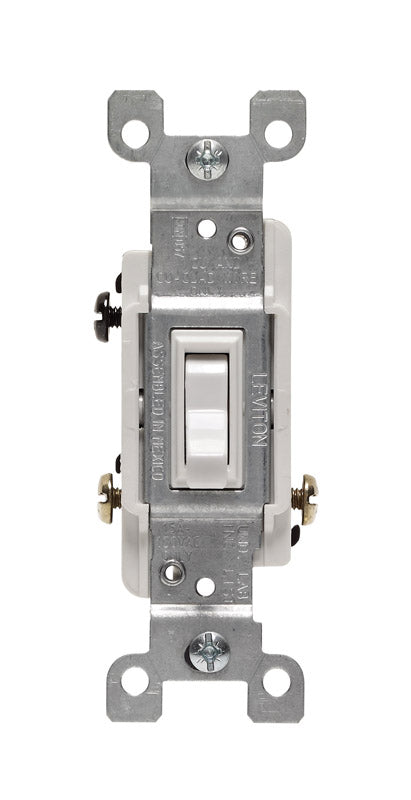 Leviton 15 amps Three Pole Toggle Switch White 1 pk, Pack of 10